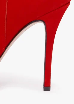 Clearance DANIEL Abigail Red Suede Platform Ankle Boots