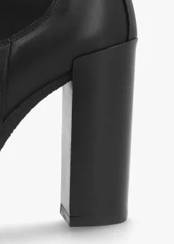 Hot ALPE Ablush Black Leather Platform High Heel Ankle Boots