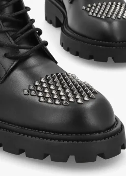 Sale ALPE Abode Black Leather Embellished Ankle Boots