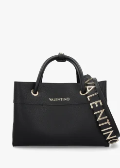 Discount VALENTINO BAGS Alexia Black Logo Strap Tote Bag
