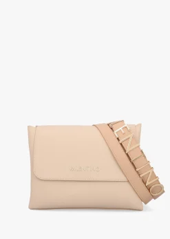 Discount VALENTINO BAGS Alexia Ecru Logo Strap Satchel Bag