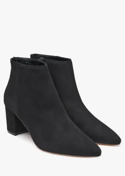 Sale DANIEL Alia Black Suede Block Heel Ankle Boots