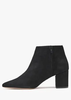 Sale DANIEL Alia Black Suede Block Heel Ankle Boots