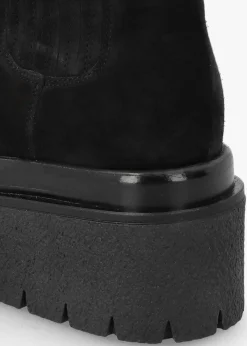Discount ALPE Alpie Black Suede Crepe Sole Chelsea Boots