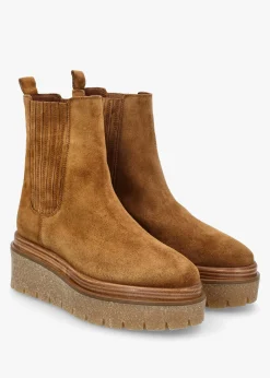 New ALPE Alpie Tan Suede Crepe Sole Chelsea Boots