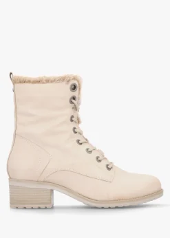 Outlet MODA IN PELLE Alpinne Cream Leather Tall Ankle Boots