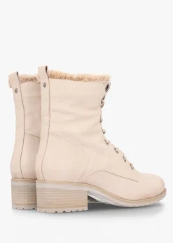 Outlet MODA IN PELLE Alpinne Cream Leather Tall Ankle Boots