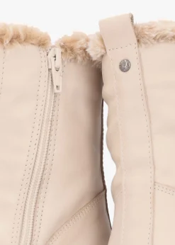 Outlet MODA IN PELLE Alpinne Cream Leather Tall Ankle Boots