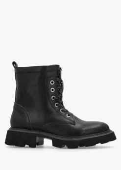 Online DANIEL Amari Black Leather Embellished Ankle Boots