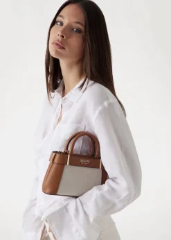 Best GUESS Anadela Mini Natural Cognac Satchel Bag