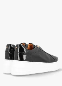Discount MODA IN PELLE Aneeba Black Patent Leather Slip On Trainers