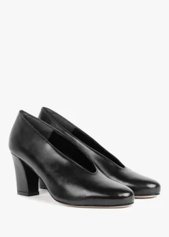 Fashion DANIEL Aneso Black Leather V Front Court Shoes