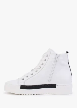 Fashion MARTE Angels White Leather Black Wing High Top Trainers