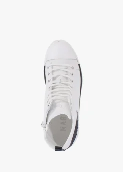 Fashion MARTE Angels White Leather Black Wing High Top Trainers