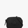 New VIVIENNE WESTWOOD Anna Injected Orb Black Smooth Leather Camera Bag
