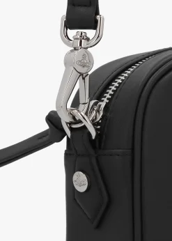 New VIVIENNE WESTWOOD Anna Injected Orb Black Smooth Leather Camera Bag