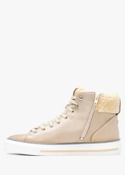 Discount MODA IN PELLE Anniia Cream Leather High Top Trainers
