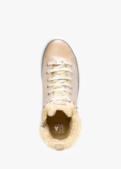 Discount MODA IN PELLE Anniia Cream Leather High Top Trainers