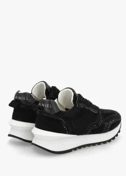 Discount DANIEL Arabella Black Suede Crystal Embellished Trainers