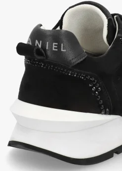 Discount DANIEL Arabella Black Suede Crystal Embellished Trainers