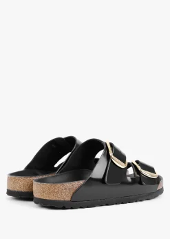 Hot BIRKENSTOCK Arizona Big Buckle Black Patent Leather Two Bar Mules