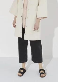 Discount BIRKENSTOCK Arizona Big Buckle Black Nubuck Leather Two Bar Mules