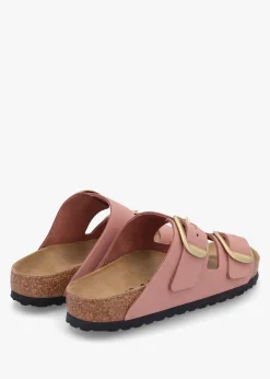 Clearance BIRKENSTOCK Arizona Big Buckle Old Rose Nubuck Leather Two Bar Mules