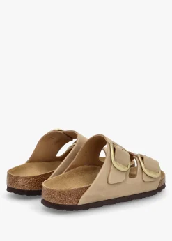 Sale BIRKENSTOCK Arizona Big Buckle Sandcastle Nubuck Leather Two Bar Mules
