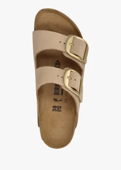 Sale BIRKENSTOCK Arizona Big Buckle Sandcastle Nubuck Leather Two Bar Mules