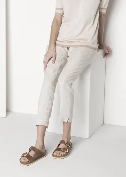 Fashion BIRKENSTOCK Arizona Big Buckle Tan Leather Two Bar Mules