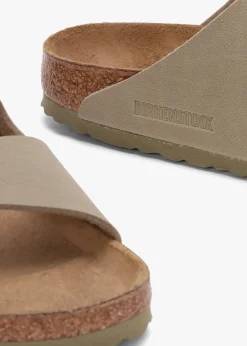 Fashion BIRKENSTOCK Arizona Birko-Flor Faded Khaki Two Bar Mules