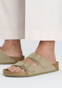 Fashion BIRKENSTOCK Arizona Birko-Flor Faded Khaki Two Bar Mules