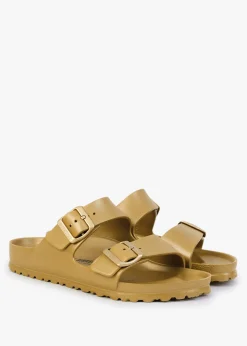 Fashion BIRKENSTOCK Arizona EVA Glamour Gold Two Bar Mules