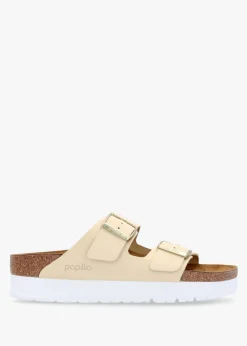 Best PAPILLIO Arizona Pap Flex Platform Ecru Nubuck Leather Mules