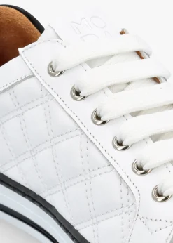 Outlet MODA IN PELLE Arzon Diamond Quilted White Leather Trainers