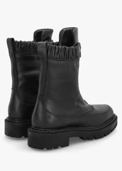 Hot DANIEL Bailey Black Leather Front Zip Ankle Boots