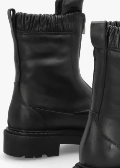 Hot DANIEL Bailey Black Leather Front Zip Ankle Boots