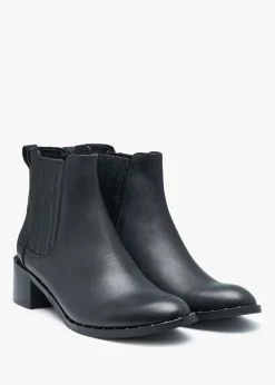 Clearance DANIEL Baver Black Leather Chelsea Boots