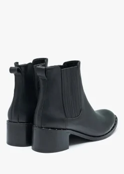 Clearance DANIEL Baver Black Leather Chelsea Boots