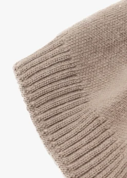 New DANIEL Beige Slouchy Knitted Pom Pom Hat