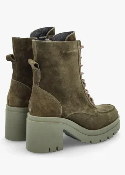 Best DANIEL Bella Green Suede Block Heel Ankle Boots