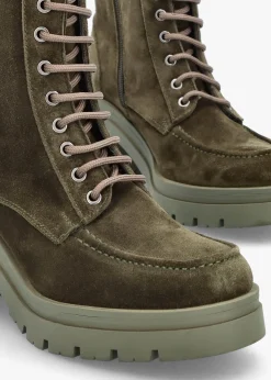 Best DANIEL Bella Green Suede Block Heel Ankle Boots