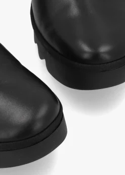 Sale FLY LONDON Beso Black Leather Wedge Court Shoes