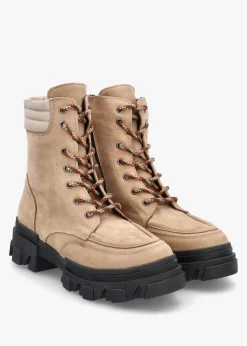 Hot DANIEL Betro Beige Nubuck Leather Chunky Ankle Boots