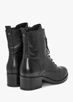 Online MODA IN PELLE Bezzie Black Leather Block Heel Ankle Boots