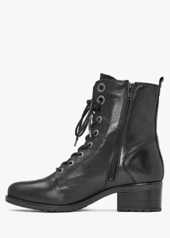 Online MODA IN PELLE Bezzie Black Leather Block Heel Ankle Boots