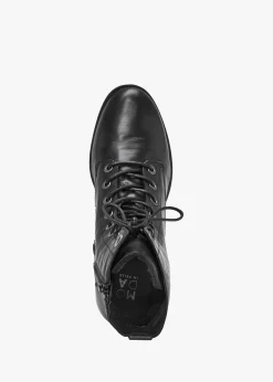 Online MODA IN PELLE Bezzie Black Leather Block Heel Ankle Boots