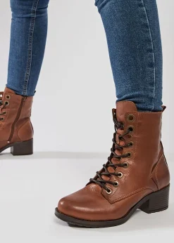 Sale MODA IN PELLE Bezzie Tan Leather Block Heel Ankle Boots