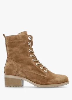 Online MODA IN PELLE Bezzie Taupe Suede Block Heel Ankle Boots