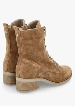 Online MODA IN PELLE Bezzie Taupe Suede Block Heel Ankle Boots